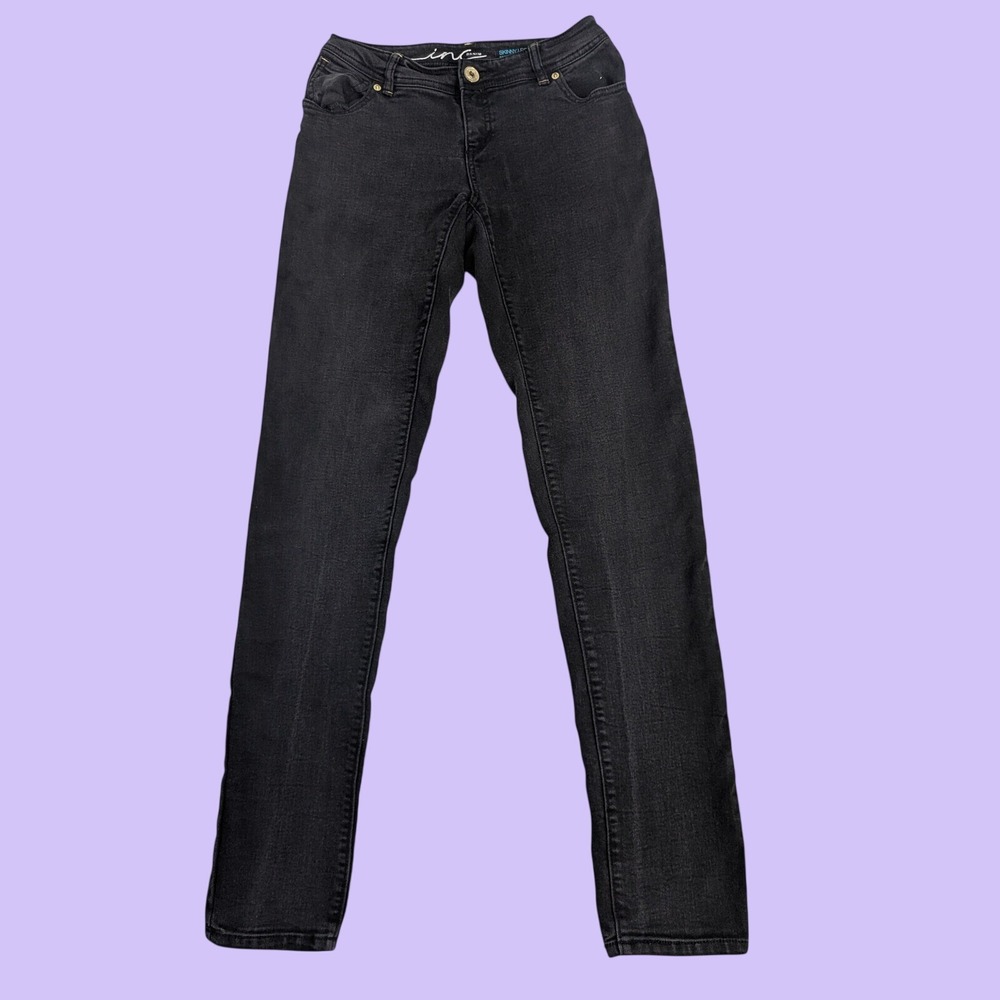 Skinny Leg Jeans INC International Concepts Women Size 2 Black Regular Fit Denim